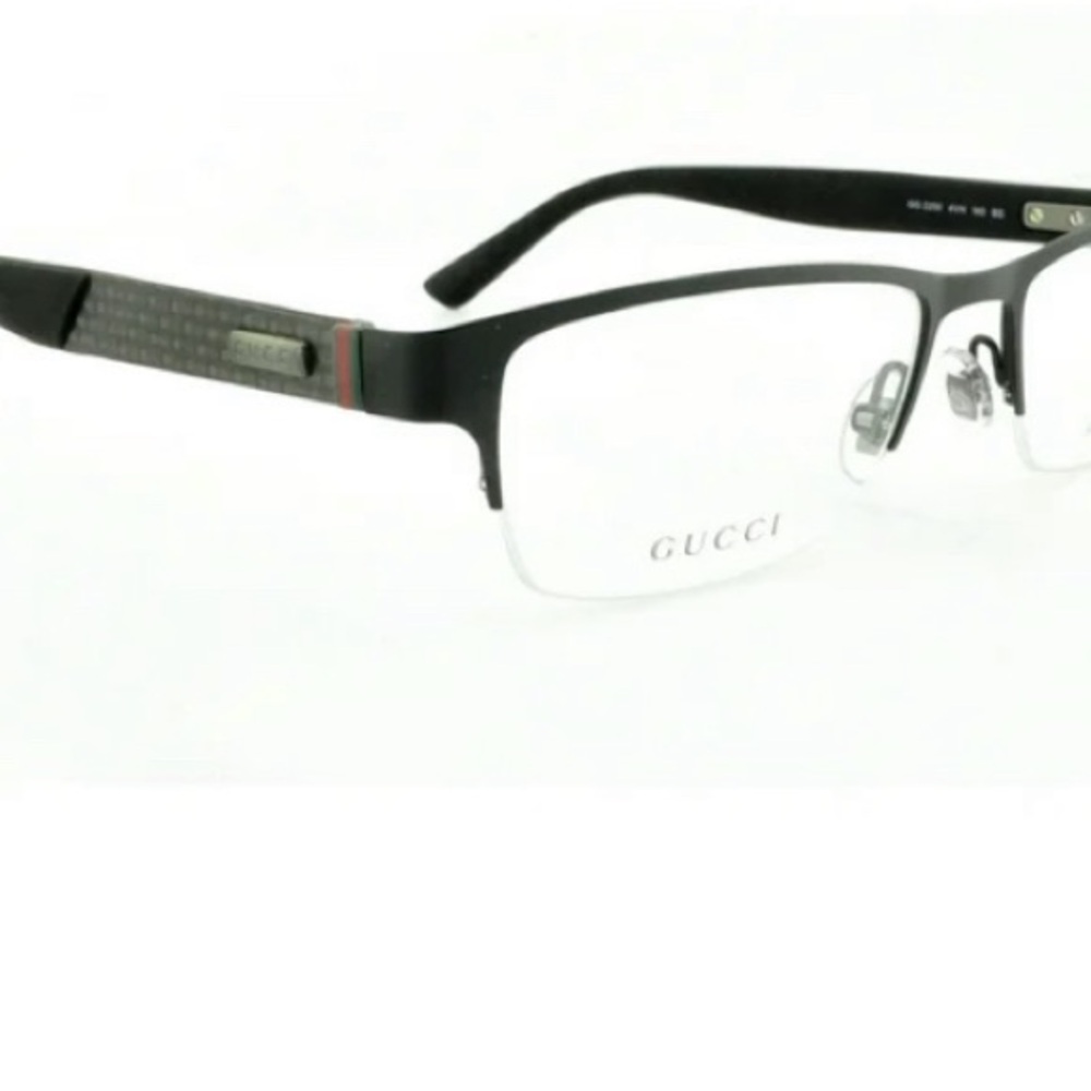 Gucci Black Mens Rectangular Eyeglasses GG 2250 4 VH 140 BS